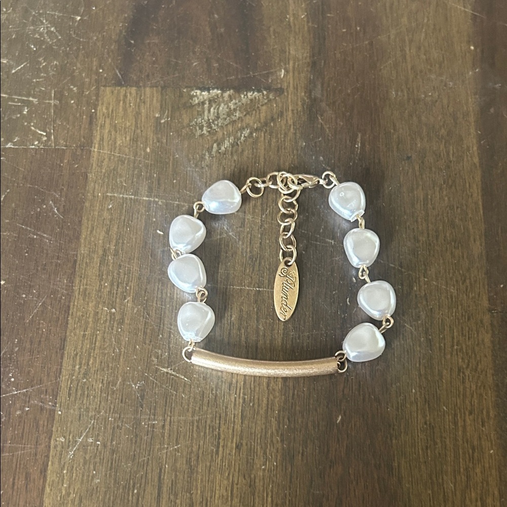 Plunder Gold Bracelet with White Accents